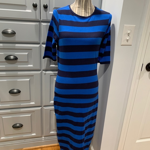 a new day Dresses & Skirts - A New Day Black and Blue Striped Maxi Dress, Size XS, NWT